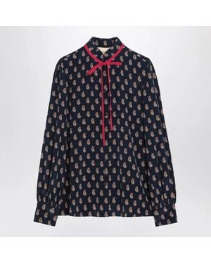Valentino Silk Shirt With Paisley Print - Black