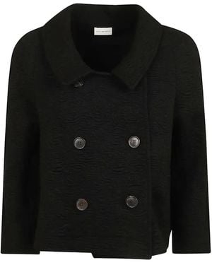Dries Van Noten "Huvia" Cropped Jacket - Black