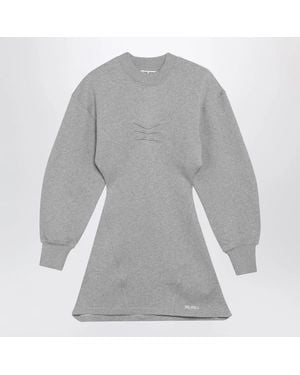 The Attico Melange Cotton Jersey Mini Dress - Grey