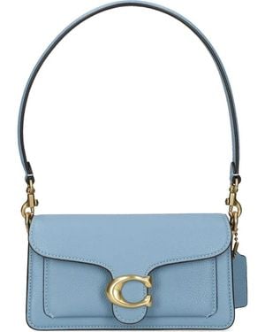 COACH Polished Pebble Leather Tabby Shoulder B - Blue