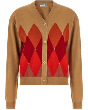 Ballantyne 'Diamond' Cardigan - Red