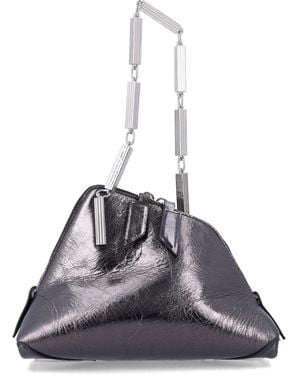 The Attico La Scala Chain Clutch - Gray