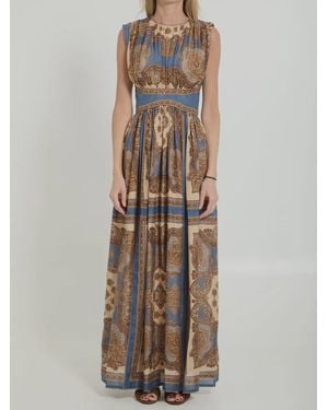 Zimmermann Mahon Waisted Maxi Dress - Blue