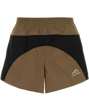 Balenciaga Biscuit Tech Fabric Shorts - Green