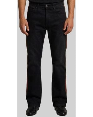 Gucci Cotton Denim Pants With Web - Black