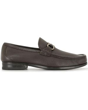 Ferragamo Gancini Bit Loafers - Gray