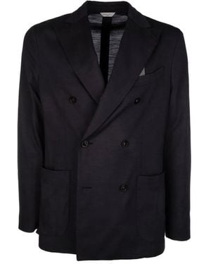 Boglioli Wool Double-Breasted Jacket - Black
