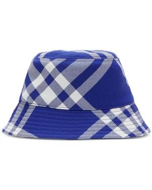 Burberry Bucket Check Hat - Blue