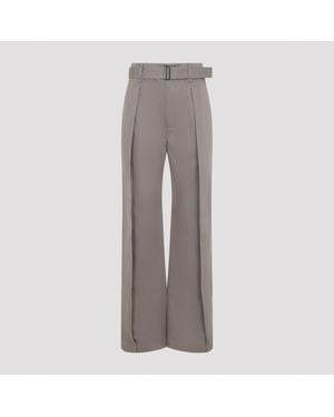 Lemaire Rounded Poly-Cotton Twill Trousers - Grey