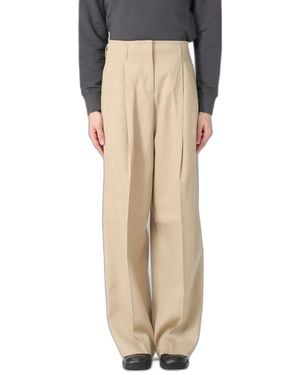 Golden Goose Sand Wool Gabardine High-Waist Trousers - Natural