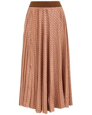 Herno Leather Cotton Skirt - Brown