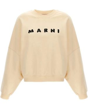 Marni Logo Print Sweatshirt - Natural