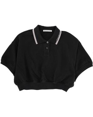 T By Alexander Wang Cotton Polo - Black