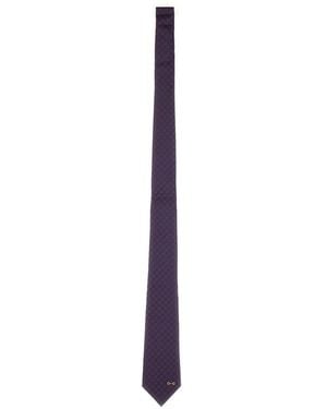 Gucci Patterned Silk Necktie - Blue