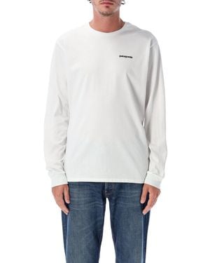 Patagonia P-6 Logo Long-Sleeve T-Shirt - White