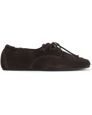 Celine Lace-Up Loafer - Black