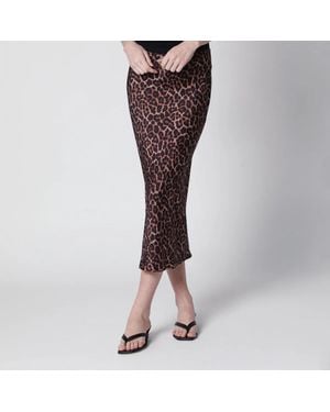 Anine Bing Leopard-Print Silk Midi Skirt - Brown