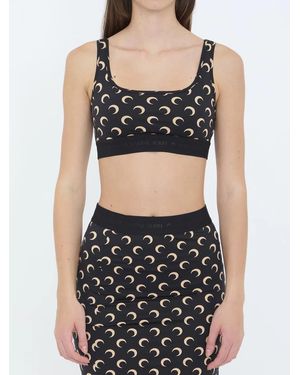 Marine Serre Moon Printed Bra - Black