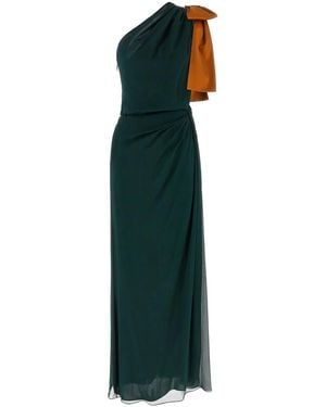 Saint Laurent One-Shoulder Dress - Green