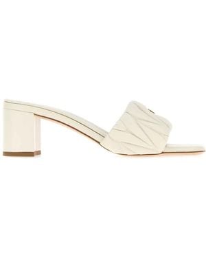 Miu Miu Nappa Leather Mules - Natural