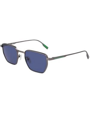 Lacoste Matte Dark Gunmetal Metal Sunglasses - Blue