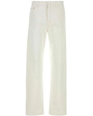 Gucci Cotton Trousers With Clips - White