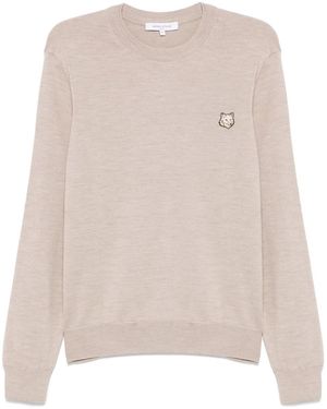 Maison Kitsuné Maison Kitsuné Bold Fox Head Wool Jumper - Natural