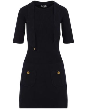 Elisabetta Franchi Blu Notte Knit Dress - Black
