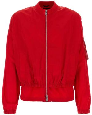 Fendi Nylon Bomber Jacket - Red