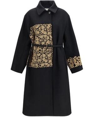 Dries Van Noten Alpaca Wool Embroidered Coat - Black