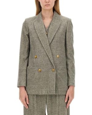 Alysi Double-Breasted Jacket - Gray