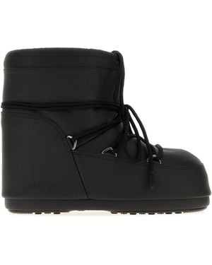 Moon Boot Synthetic Leather Icon Low Ankle Boots - Black