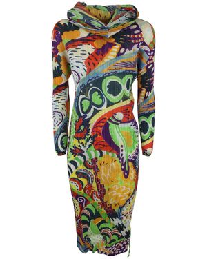 Pleats Please Issey Miyake Pleats Please By Issey Miyake Snowrunner Long Dress - Green