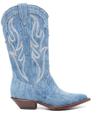 Sonora Boots Denim Texan Boots - Blue
