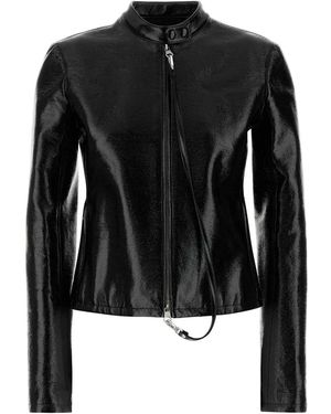 Courreges Courregès Vinyl Biker Jacket - Black