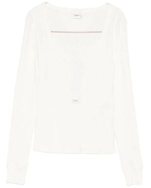 Chloé Cotton Sweater - White