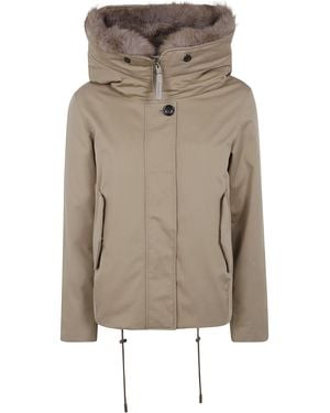 Woolrich Best Cotton Faux Fur Short Parka - Natural