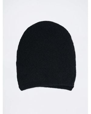 Isabel Benenato Asymmetrical Yak Beanie - Black