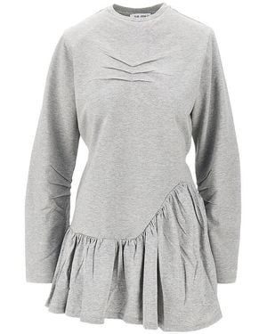 The Attico Mélange Jersey Mini Dress - Grey