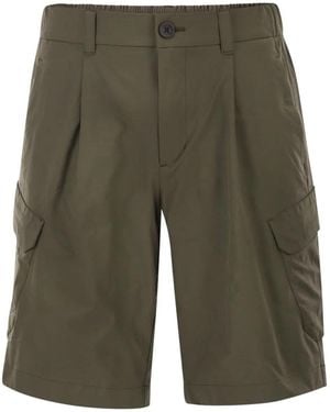 Herno Technical Fabric Cargo Bermuda Shorts - Green