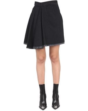 McQueen Asymmetrical Mini Skirt - Black