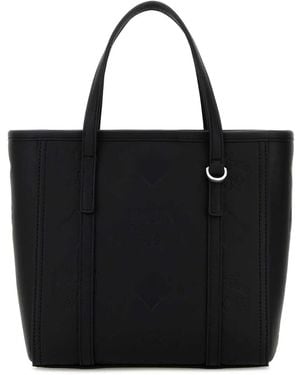 MCM Toni Lthr Shopper Mni Bk - Black
