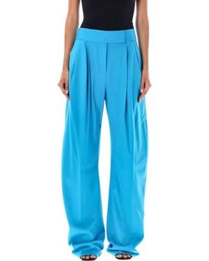 The Attico Gary Cool Wool Long Trousers - Blue