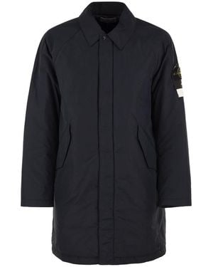 Stone Island Micro Reps Padded Coat With Compass Badge - Blue