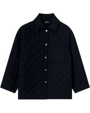 A.P.C. Georges Quilted Wool Jacket - Blue
