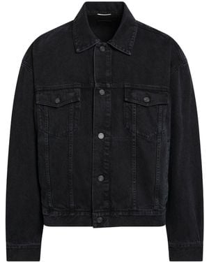 Saint Laurent Elastic Belt Trucker - Black
