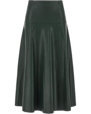 Nude Eco-Leather Skirt - Green