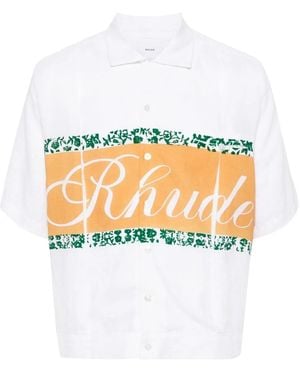 Rhude Linen Cuban Shirt - White
