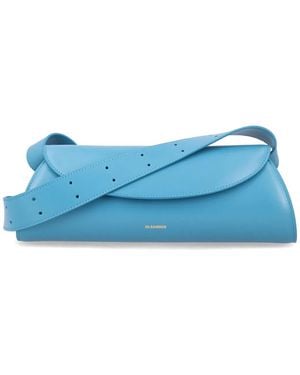 Jil Sander Cannolo Small Leather Shoulder Bag - Blue
