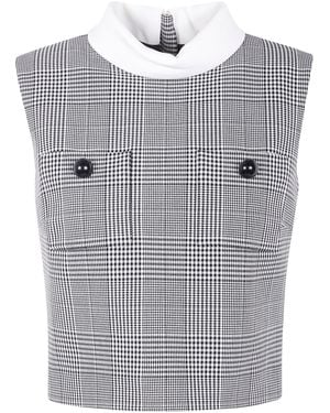 Self-Portrait Prince Of Wales Check Top - Blue